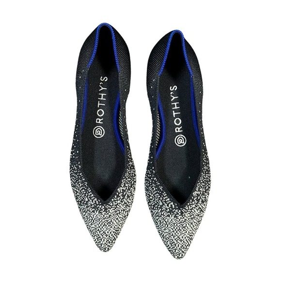 Rothy's The Point Slate Metallic Silver Retired Women’s Size 9 - Picture 3 of 6